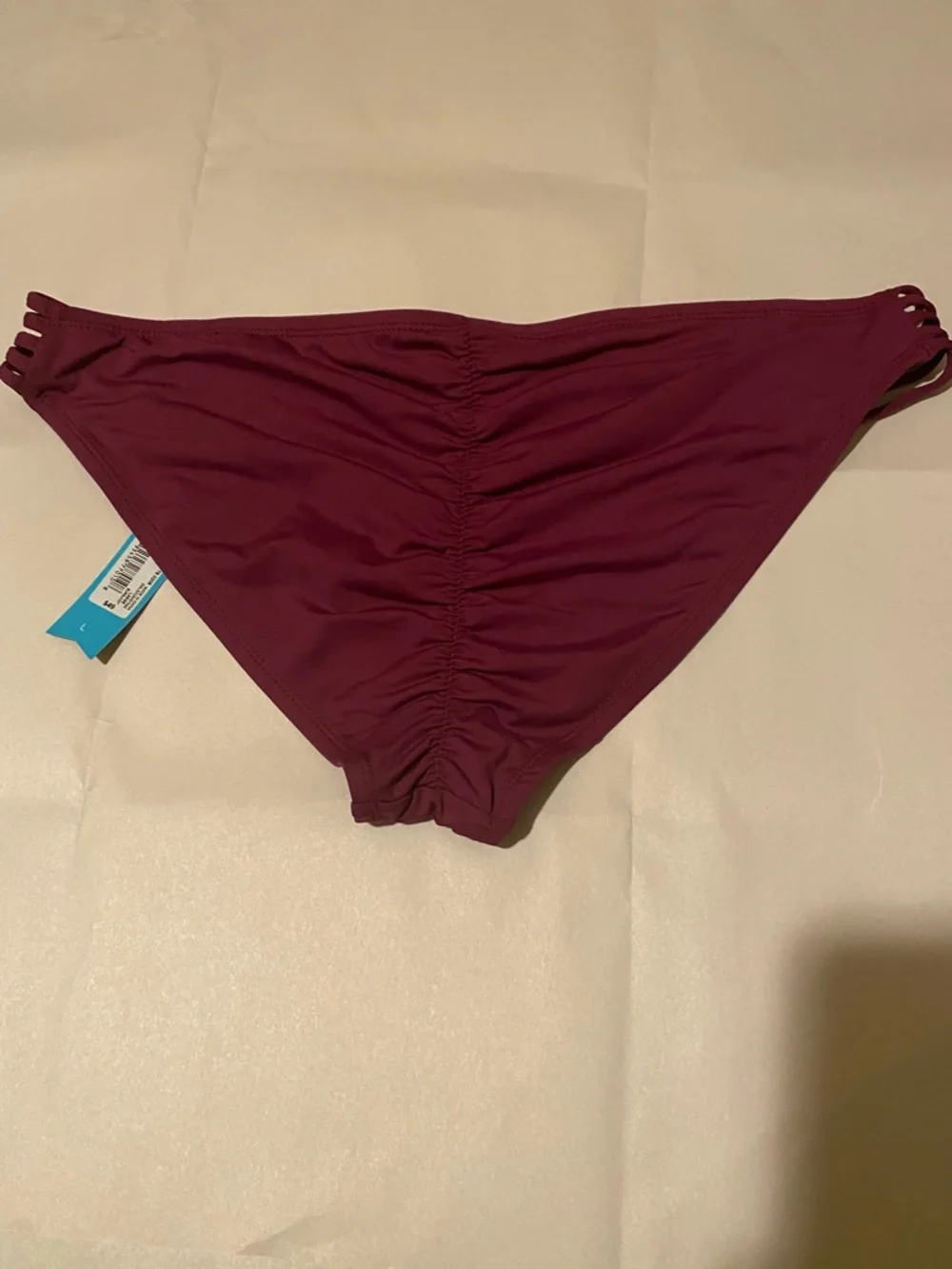 Ambrielle Deep Plum Swim Bikini Bottoms Size L